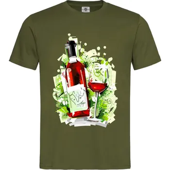 Pánská móda Tričko Abstract wine Druh: Pánské, Barva: Khaki, Velikost: XL