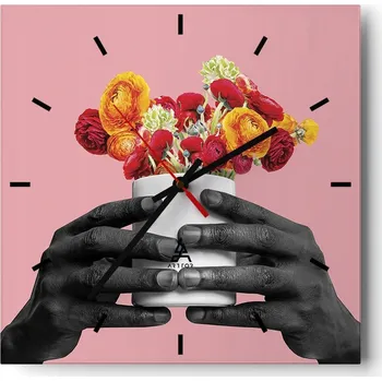 Hodiny Velké nástěnné hodiny 40x40 Abstrakce Skleněné tiché hodiny