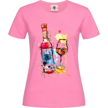 Dámské tričko Tričko Abstract Wine Druh: Dámské, Barva: Růžová, Velikost: XL