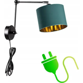 Nástěnné svítidlo Nastavitelná nástěnná lampa se zástrčkou do zásuvky LED Edison E27