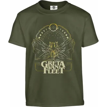 Pánská móda Tričko Greta Van Fleet Druh: Dětské, Barva: Khaki, Velikost: 122-S