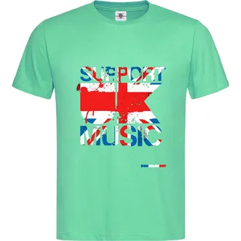 Pánské tričko Tričko Support UK Music Druh: Pánské, Barva: Světle Zelená, Velikost: S