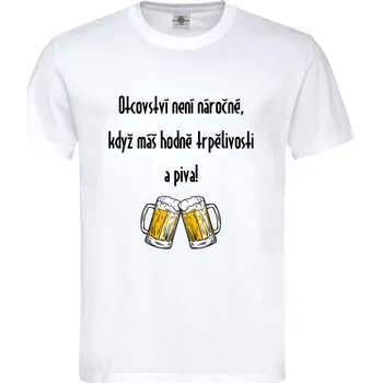 Pánské tričko Tričko Otcovství není náročné Druh: Pánské, Barva: Bílá, Velikost: L