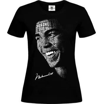 Dámské tričko Tričko Muhammad Ali Druh: Dámské, Barva: Černá, Velikost: S