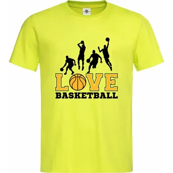 Pánské tričko Tričko Love basketball Druh: Pánské, Barva: Citrónová, Velikost: L