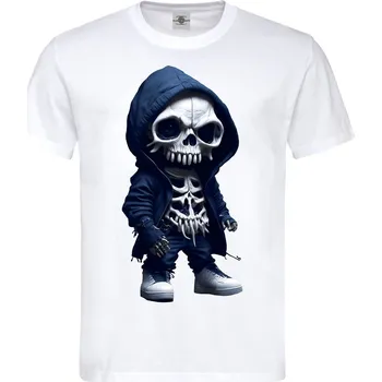 Pánské tričko Tričko Smrťák v kapuci Druh: Pánské, Barva: Bílá, Velikost: S
