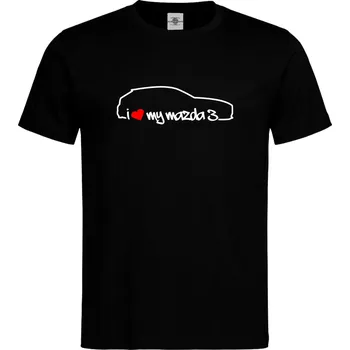 Pánské tričko Tričko I love my Mazda 3 Druh: Pánské, Barva: Černá, Velikost: XL