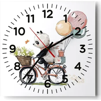 Hodiny Nástěnné hodiny do obýváku 40x40 Pro děti Tiché hodiny na skle Bez hlučný