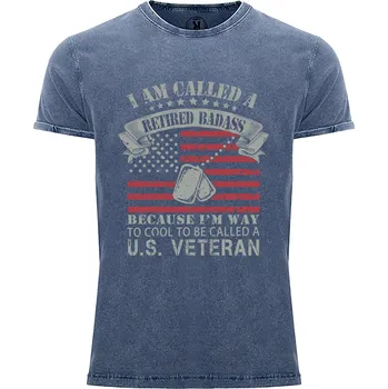 Pánské tričko Tričko U.S. Veteran Druh: Pánské, Barva: Denim žíhaná, Velikost: S