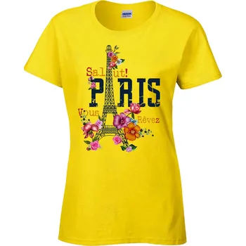 Dámské tričko Tričko Salut! Paris Druh: Dámské, Barva: Žlutá, Velikost: XL