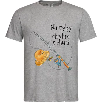 Pánské tričko Tričko Na ryby chodím s chutí Druh: Dětské, Barva: Šedá, Velikost: 110-XS
