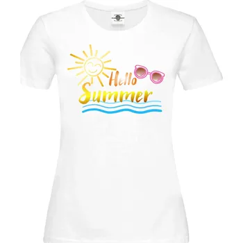 Dámské tričko Tričko Hello Summer Druh: Dámské, Barva: Bílá, Velikost: XL