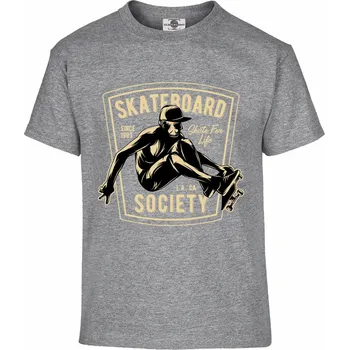 Pánské tričko Tričko Skateboard Druh: Dětské, Barva: Šedá, Velikost: 158-XL