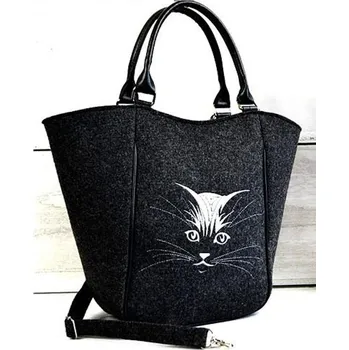 Kabelka Bertoni Piknik 121-2 vzor kocour na tm. šedé