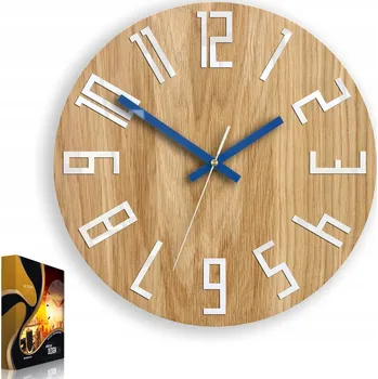 Hodiny DŘEVĚNÉ NÁSTĚNNÉ HODINY SLIM TMAVĚ MODRÉ - UNIKÁT