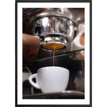 Obraz Plakát v černém rámu do obývacího pokoje ložnice 50x70 káva moderní obraz
