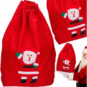 Dárková taška VÁNOČNÍ PYTEL NA DÁRKY Mikuláše ČERVENÁ DÁRKOVÁ TAŠKA OBAL
