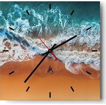 Hodiny Velké nástěnné hodiny 40x40 Krajina Skleněné hodiny Tiché