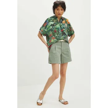 Dámské kraťasy Kraťasy Medicine dámské, tyrkysová barva, hladké, medium waist RS24.SZD073 65X, vel. M