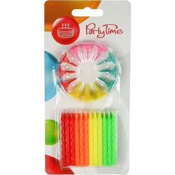 Dortová svíčka Neonové barevné narozeninové svíčky na dort 24ks