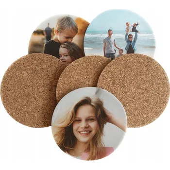 Obraz 6 Ks fotopodložek pod hrnky. Fotopodložky. Na fotografii. korek + karton.