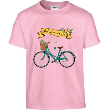 Pánské oblečení Tričko Miluji své kolo Druh: Dětské, Barva: Růžová, Velikost: M