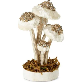 Vánoční ozdoba Krémová vánoční ozdoba na stromeček 12x12x20 cm - sada 2 ks