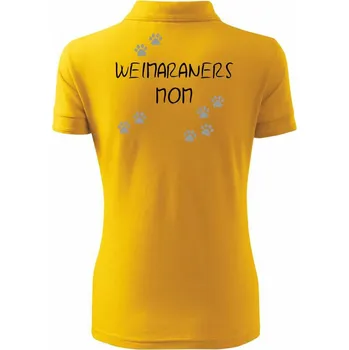 Weimaraners mom (Výmarský ohař) (Reflexní tlapky) - Polokošile dámská Pique Polo - 2XL ( Žlutá )