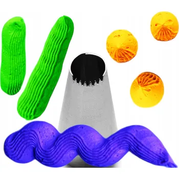 Kulatá zdobící špička 8 mm s vroubkovaným okrajem, cukrářská koncovka na zdobení