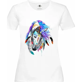 Dámské tričko Tričko Indiánský bělouš Druh: Dámské, Barva: Bílá, Velikost: XL