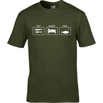 Pánské tričko Tričko Eat, Sleep & Fish Druh: Pánské, Barva: Khaki, Velikost: XL