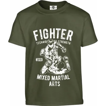 Pánská móda Tričko Fighter MMA Druh: Dětské, Barva: Khaki, Velikost: 122-S