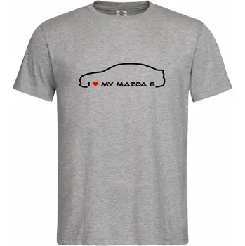 Pánské tričko Tričko I love my Mazda 6 Druh: Pánské, Barva: Šedá, Velikost: M