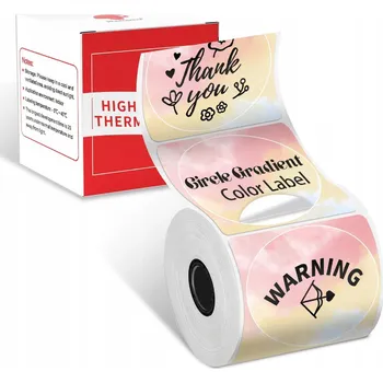 Samolepící etiketa Etikety Phomemo kulaté samolepky duhové 50x50mm 140ks M110 M120 M200 M220