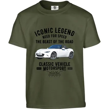 Pánská móda Tričko Iconic Legend | Mazda MX5 Roadster Druh: Dětské, Barva: Khaki, Velikost: 122-S