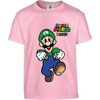 Chlapecké tričko Tričko Super Mario | Luigi Druh: Dětské, Barva: Růžová, Velikost: 158-XL