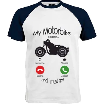Pánské tričko Tričko My Motorbike is calling... Druh: Pánské, Barva: Navy | Bílá, Velikost: S