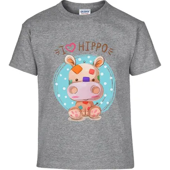 Pánské tričko Tričko I love Hipo Druh: Dětské, Barva: Šedá, Velikost: 122-S