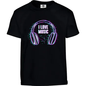 Pánské tričko Tričko I love music Druh: Dětské, Barva: Černá, Velikost: 158-XL