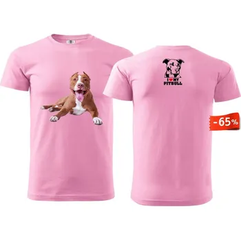 Pánské tričko Tričko I Love My Pitbull Druh: Dětské, Barva: Růžová, Velikost: 122-S