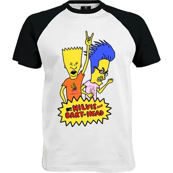Pánské tričko Tričko Milvis And Bart-Head Druh: Pánské, Barva: Černo | Bílá, Velikost: L
