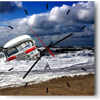 Hodiny Velké nástěnné hodiny 40x40 Krajina Skleněné hodiny Tiché