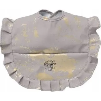 BJALLRA Vodotěsný bryndák s kapsičkou, křtiny, dárek k prvním narozeninám, šedá (GGrey)