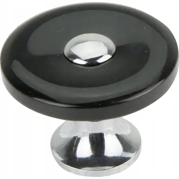 Nábytkové kování Nábytková úchytka PLASTOVÁ MAJORKA ČERNÁ klasická