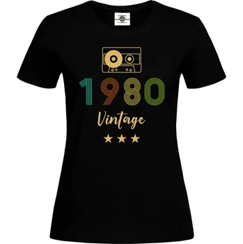 Dámské tričko Tričko 1980 Druh: Dámské, Barva: Černá, Velikost: XL