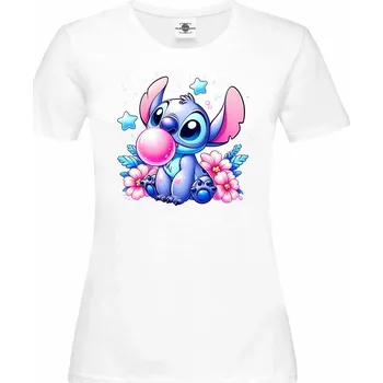 Dámské tričko Tričko Stitch | Lilo & Stitch Druh: Dámské, Barva: Bílá, Velikost: XS