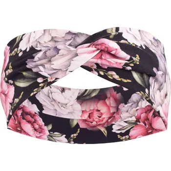 Čelenka Ebbie Bavlněná čelenka - PIVOŇKY NA ČERNÉ Velikost: M