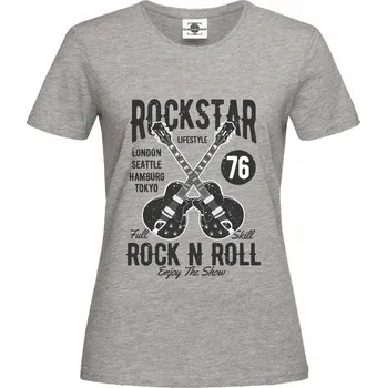 Dámské oblečení Tričko Rockstar Druh: Dámské, Barva: Šedá, Velikost: XL