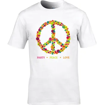 Pánské tričko Tričko Party, Peace & Love Druh: Pánské, Barva: Khaki, Velikost: XL