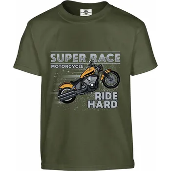Pánská móda Tričko Super Race Druh: Dětské, Barva: Khaki, Velikost: 110-XS